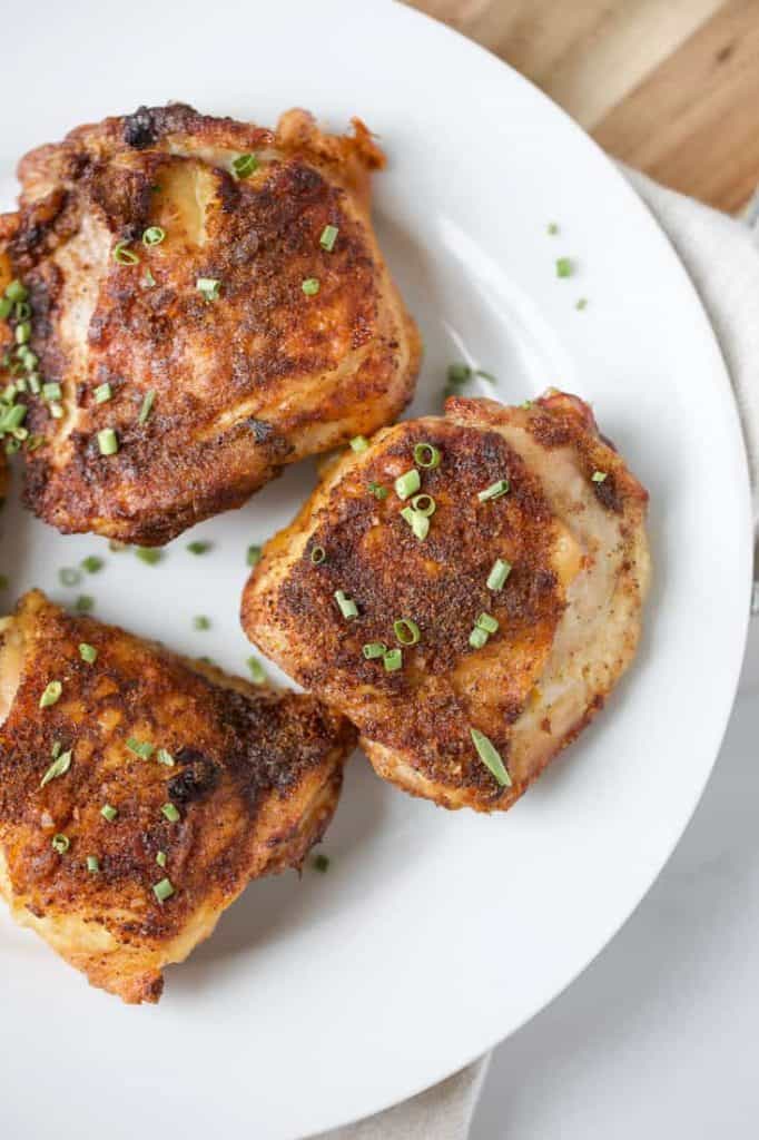 chicken thighs from air fryer with crispy outside