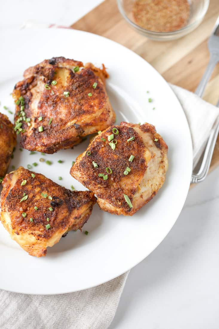 Keto Air Fryer Chicken Thighs {Perfectly Crispy!} · Seasonal Cravings