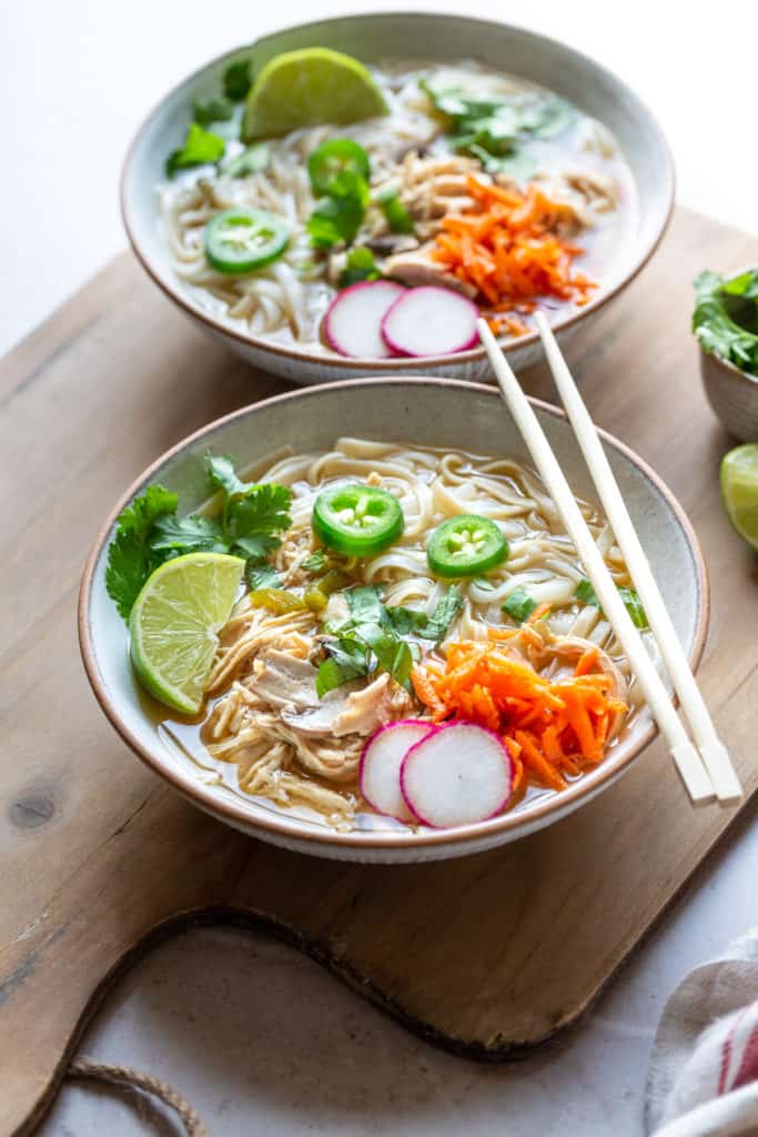 chicken pho with gluten free noodles