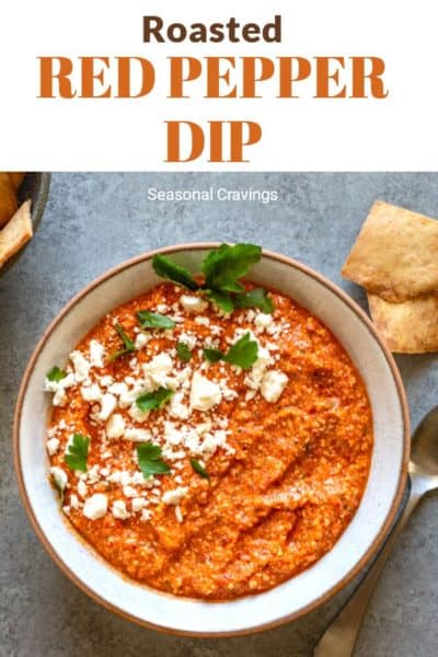 Roasted Red Pepper Dip in a Bowl