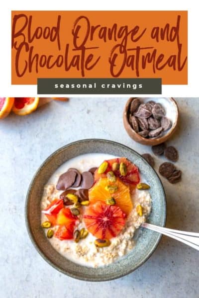 Indulge in the rich combination of blood orange and chocolate in this delectable oatmeal.