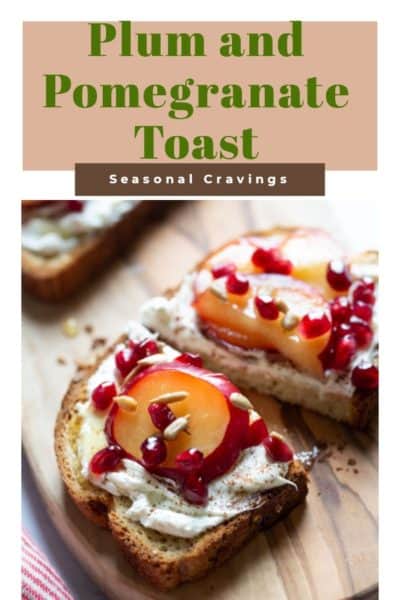 Plum and pomegranate toast is a delicious and refreshing breakfast option. The combination of ripe plums and juicy pomegranate arils on toasted bread creates a burst of flavors that will