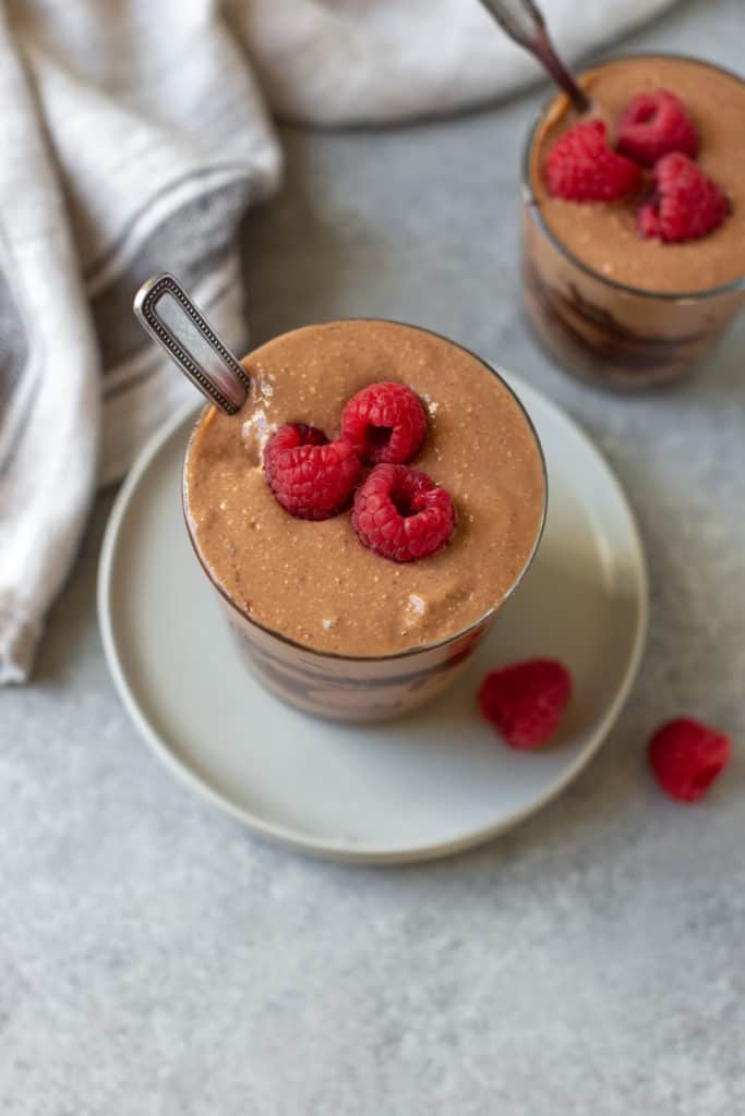 chocolate smoothie with mocha from the top