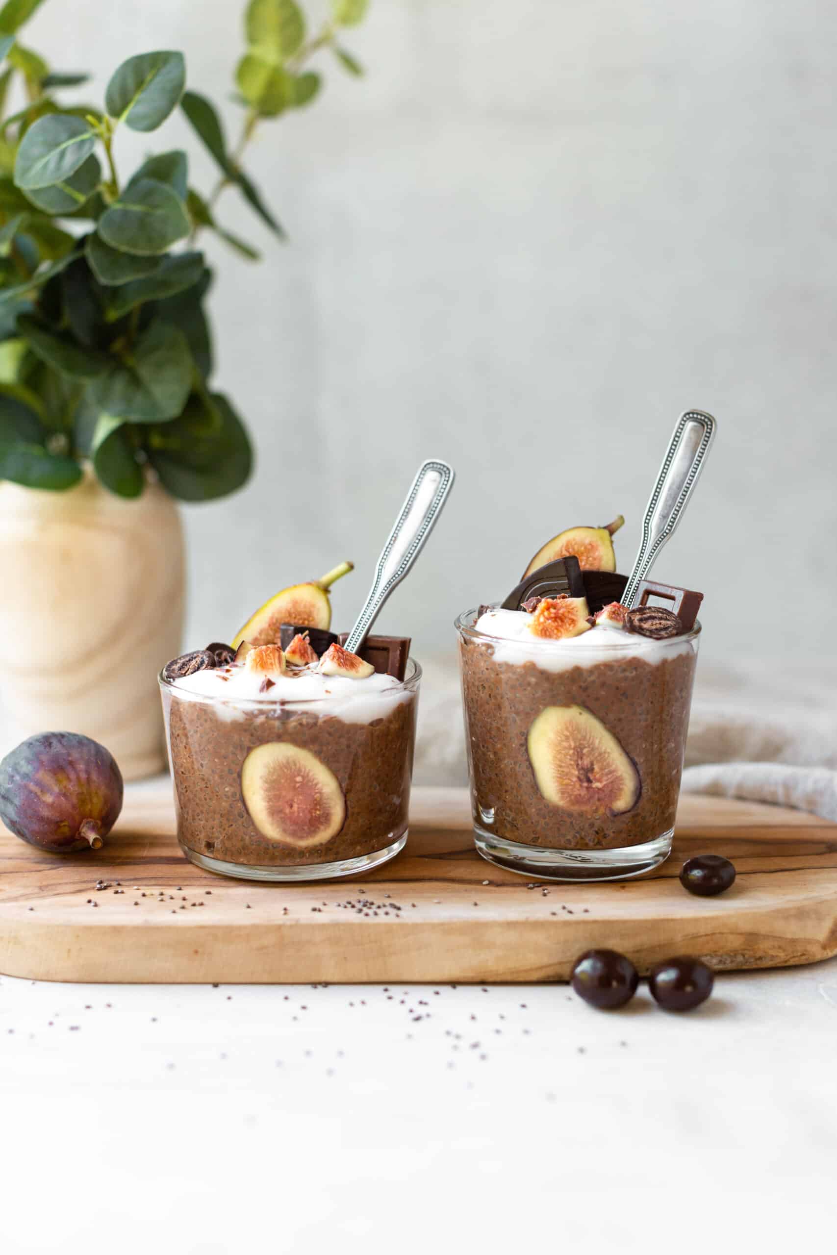 Chocolate Chia Pudding with Figs (GF, DF, V)
