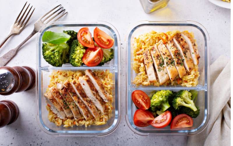 chicken in meal prep containers