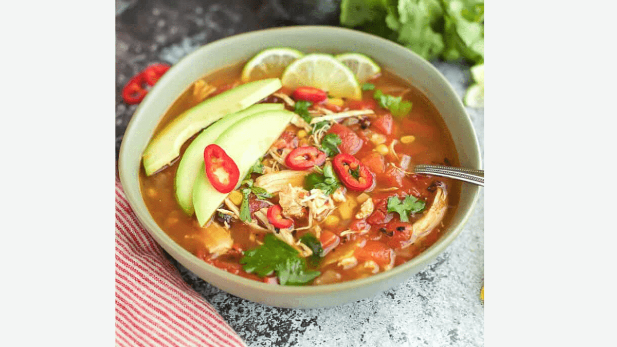 chicken tortilla soup with avocado
