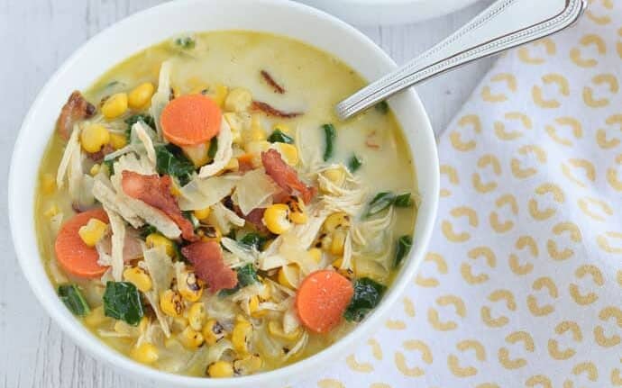 Creamy Chicken and Corn Soup with Bacon