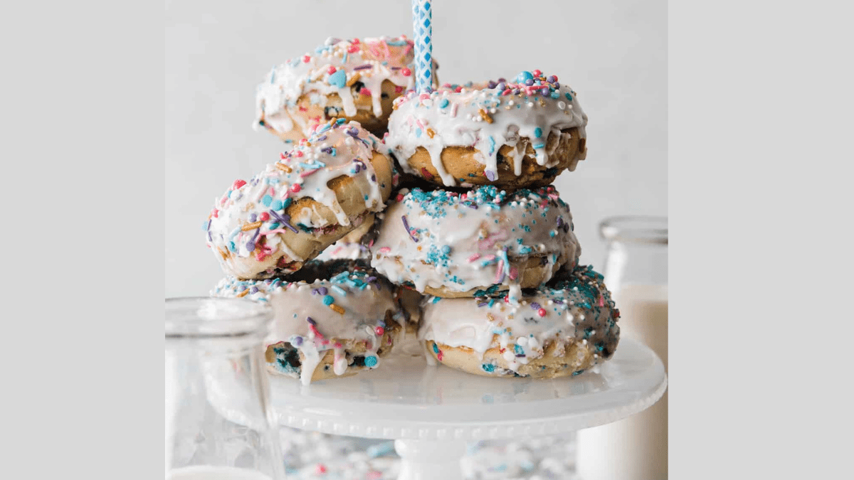 Birthday Cake Baked Donuts
