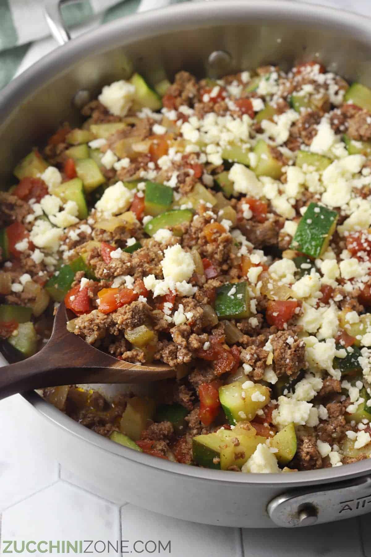 gluten free Mexican Zucchini Skillet with hamburger meat