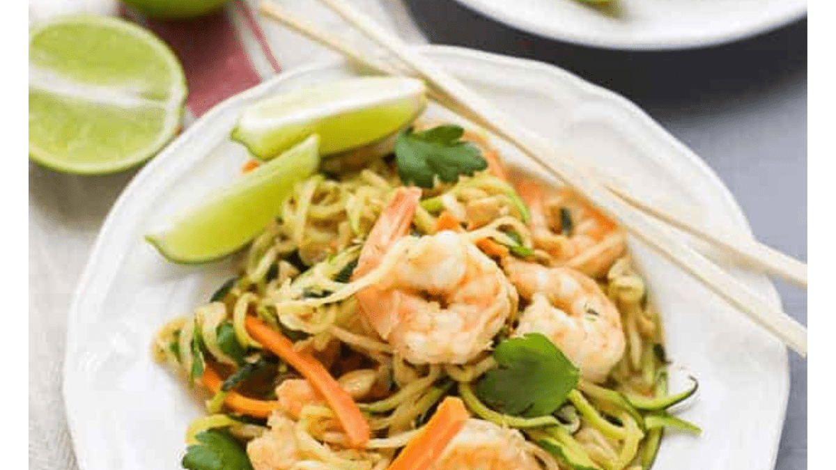 Zucchini Noodle Stir Fry with Shrimp