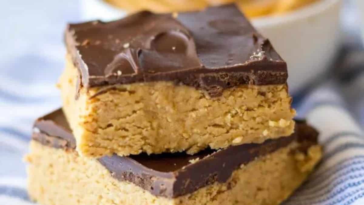 Stack of peanut butter bars