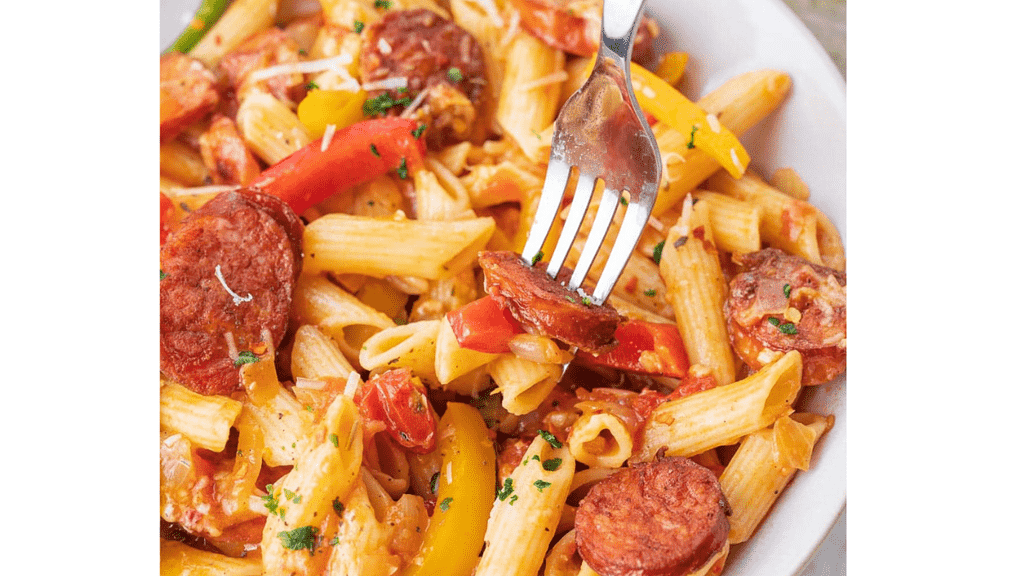 sausage and pasta with peppers