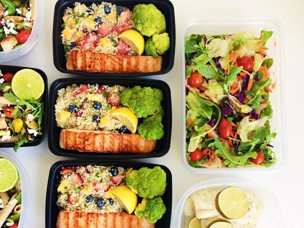 Fruity Quinoa and Grilled Salmon.