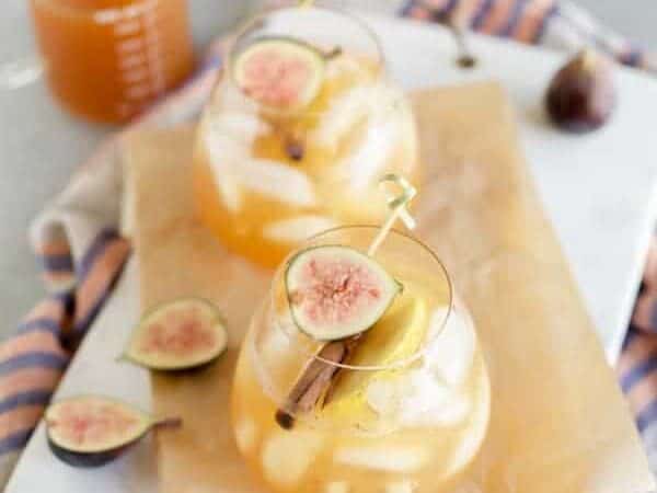Sparkling Fig and Apple Cider Cocktail