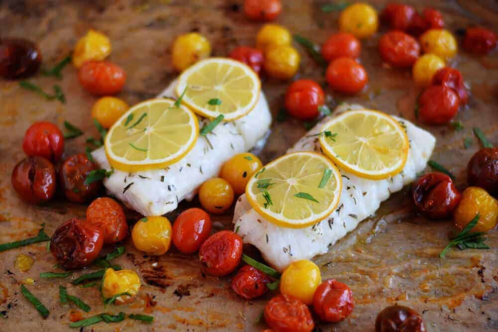 roasted cod with tomatoes