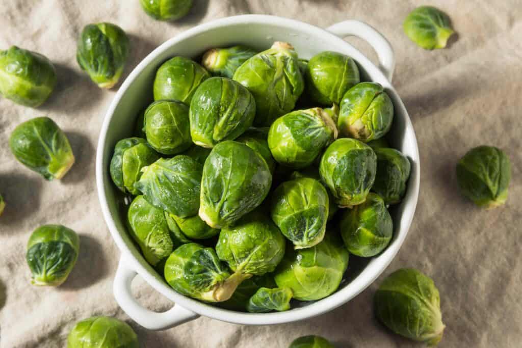 Healthy Organic Green Brussel Sprouts in a Bowl