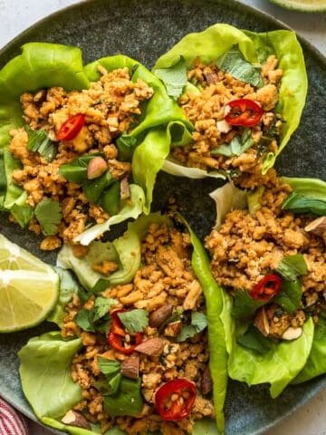 thai basil chicken lettuce wraps