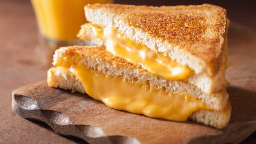 Bread toast with american cheese