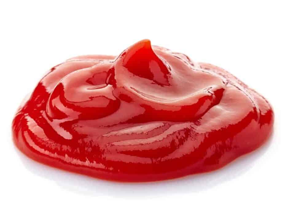 tomato ketchup on a white background