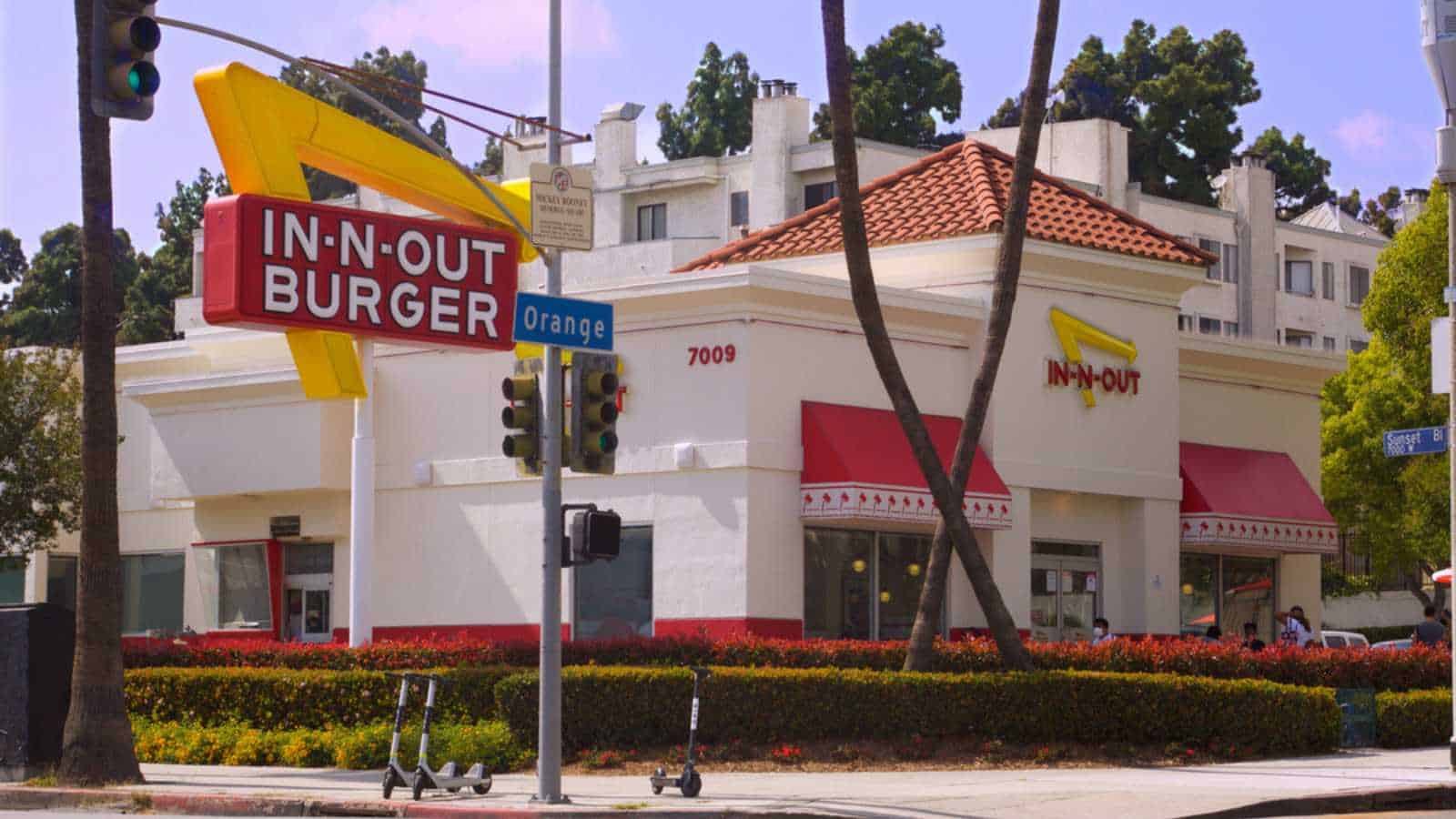 Los Angeles - May 15, 2021: In-N-Out Burger Restaurant day exterior
