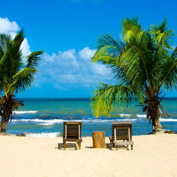 Paradise beach at Hopkins - tropical caribbean coast of Belize - Central America