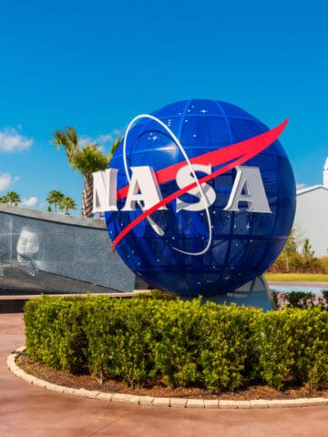 Cape Canaveral, Florida, USA - JAN, 2017: Kennedy memorial next to the Nasa globe. United States