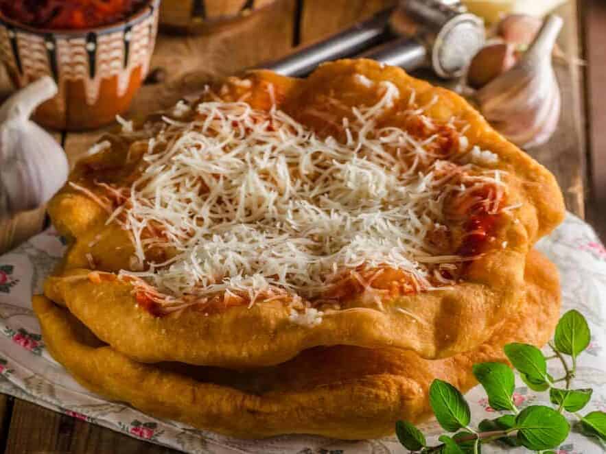 Traditional,Langos,Are,Originally,Hungarian,Fried,Pancakes,Made,From,Yeast