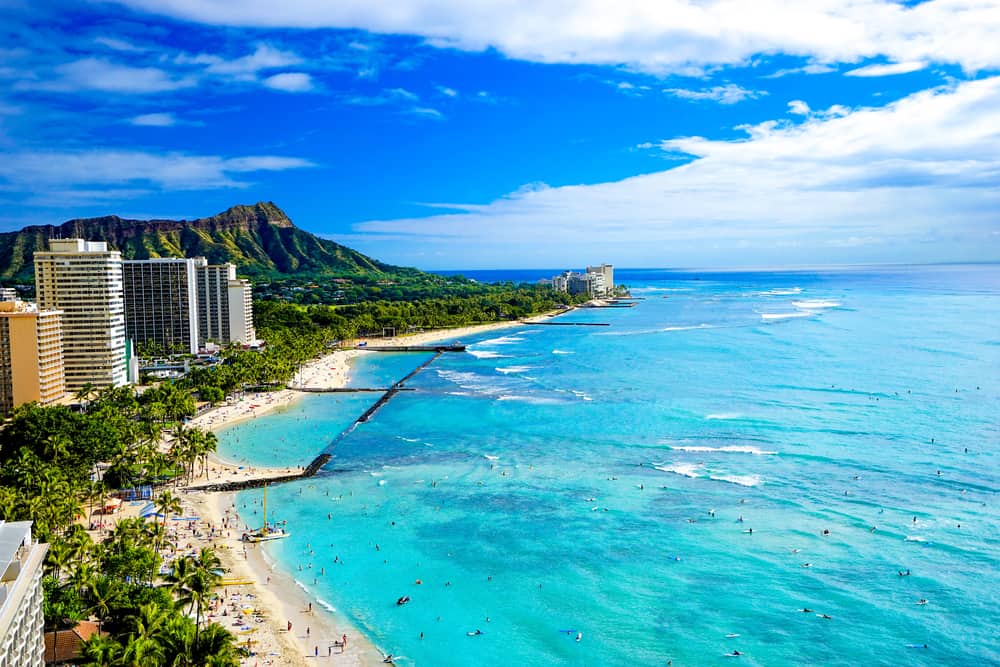 ساحل Waikiki و Diamond Head، هونولولو، جزیره اوآهو، هاوایی