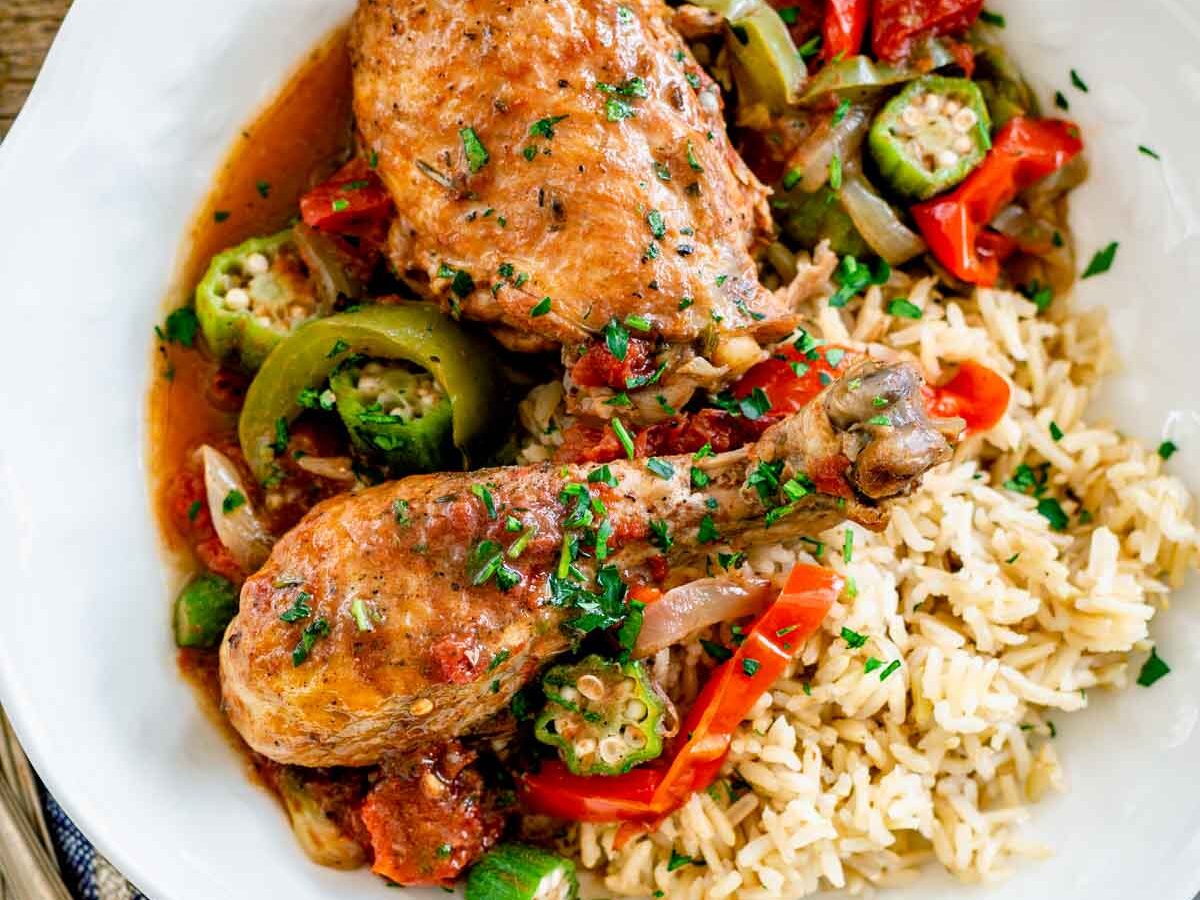 slow cooker chicken and okra