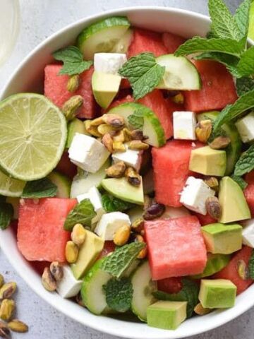 Watermelon Feta and Cucumber Salad