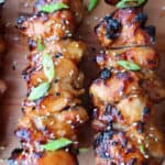 Description: Asian chicken skewers with sesame seeds and sesame seeds, part of the 30 Air Fryer Chicken Recipes collection.