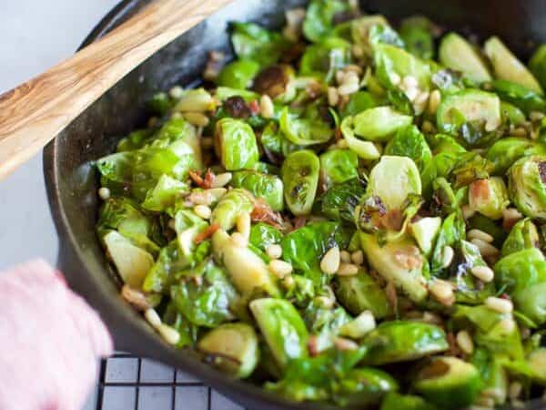 Sauteed Brussels Sprouts with Pancetta