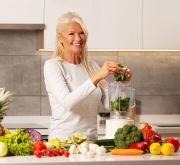 older woman eating healthy