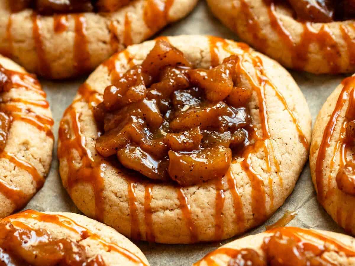 Apple cookies with filling in the middle.