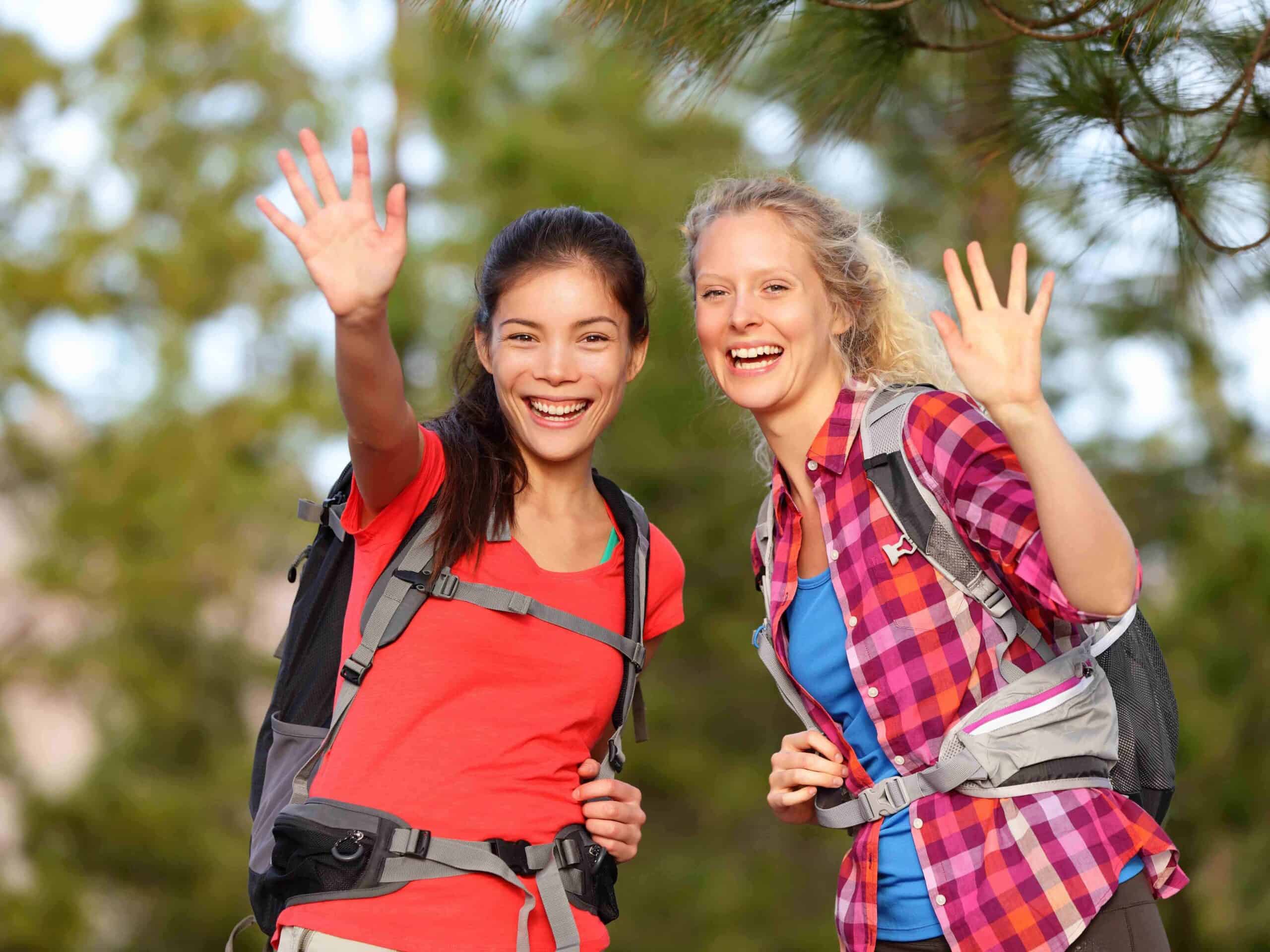 women hiking