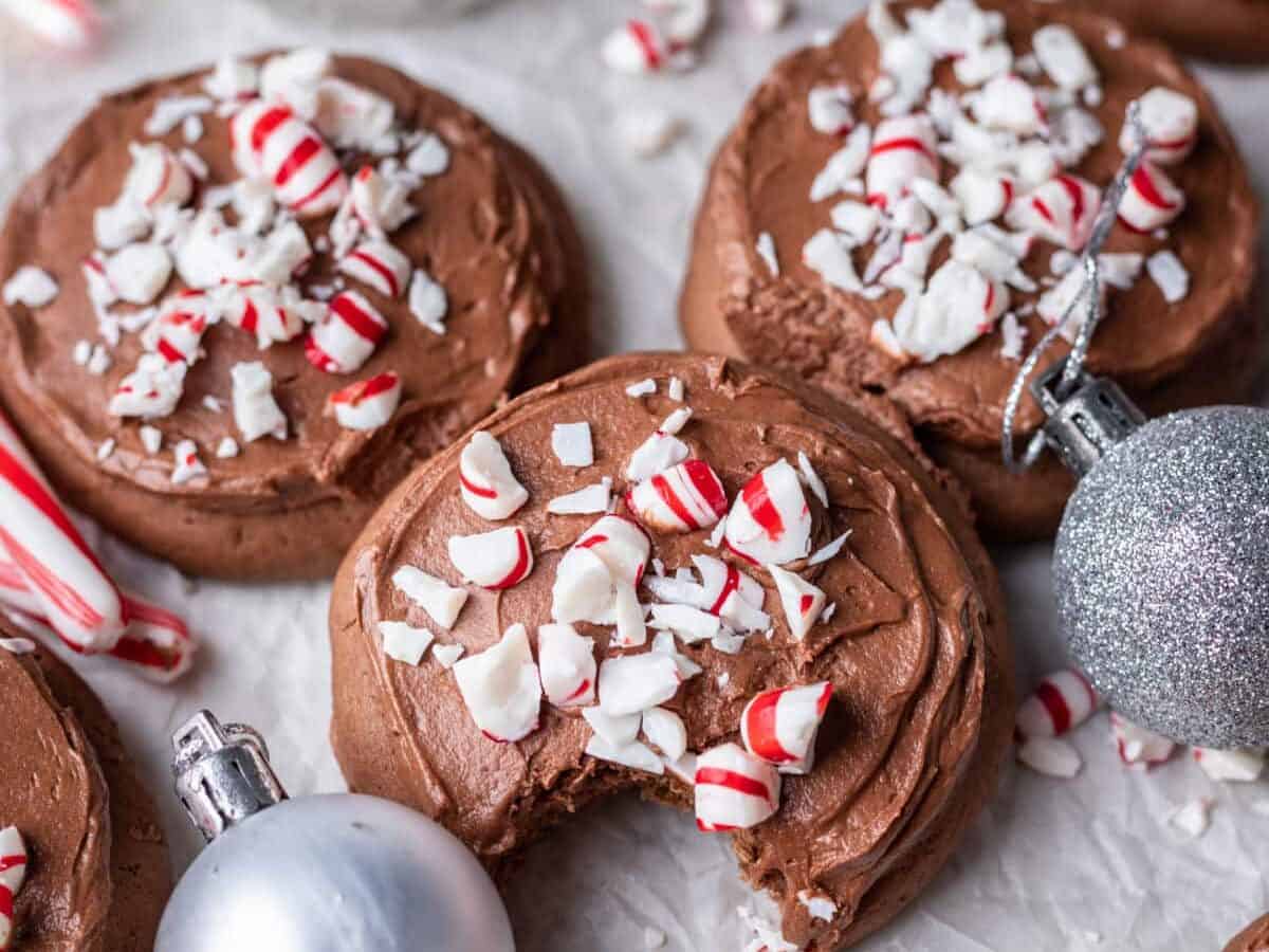 Frosted Chocolate Peppermint Cookies