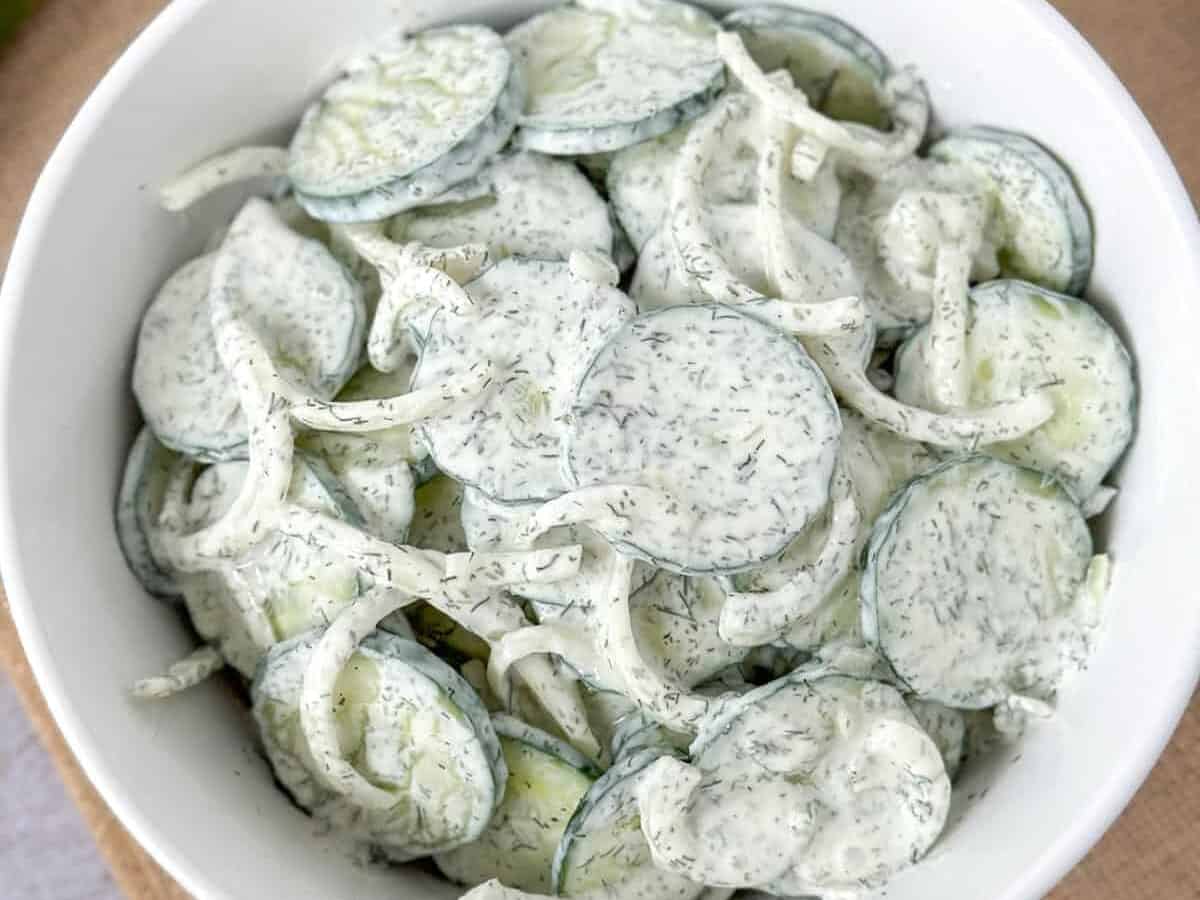 Old Fashioned Creamy Cucumber and Onion Salad