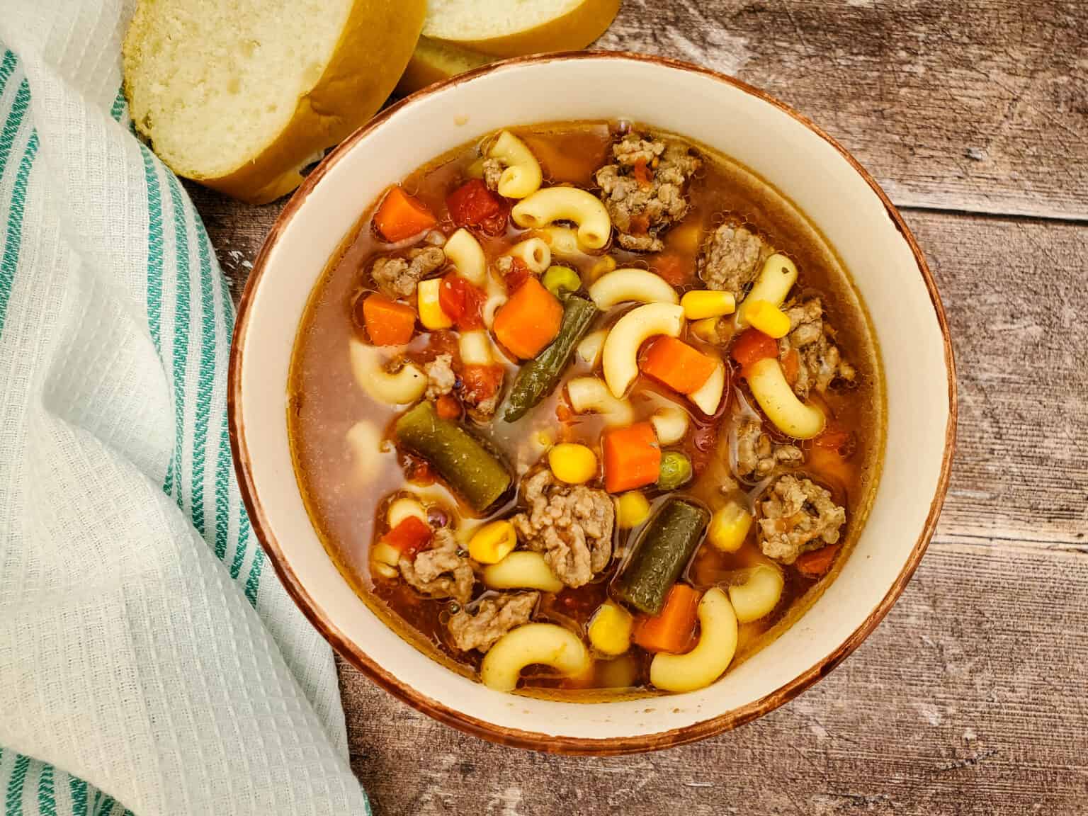 Old Fashioned Vegetable Soup With Ground Beef