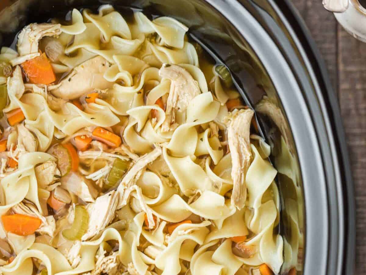 Easy Chicken Noodle Soup in the Crock-pot
