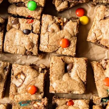 bar cookies with M & M's.