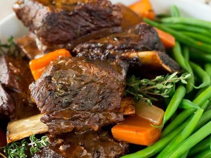 Slow Cooker Short Ribs
with vegetables.