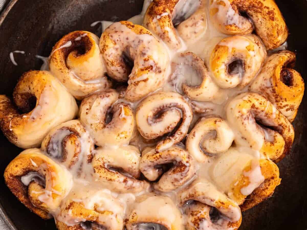 Cinnamon rolls made of canned biscuits.