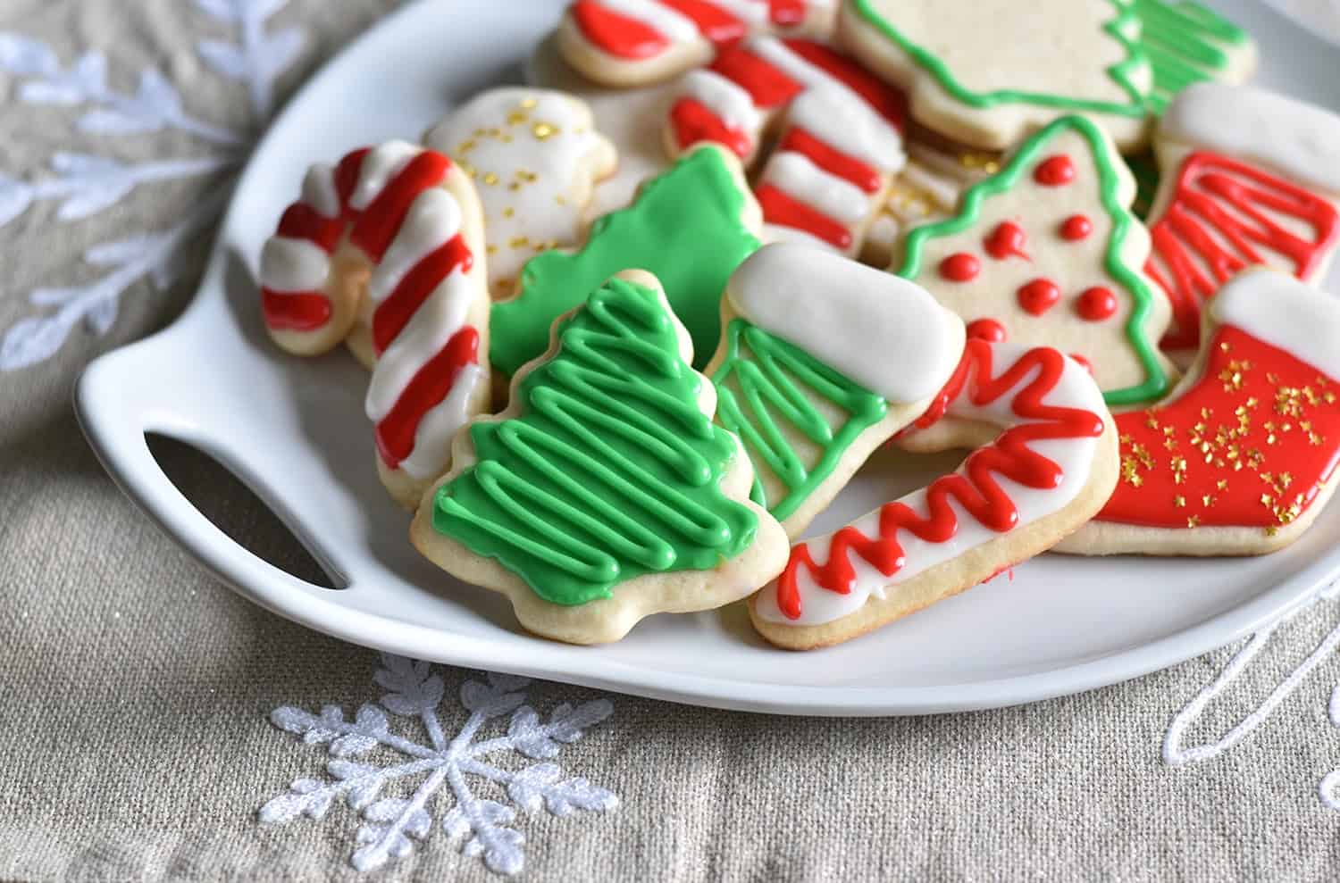 Christmas Cookies with festive decorations.