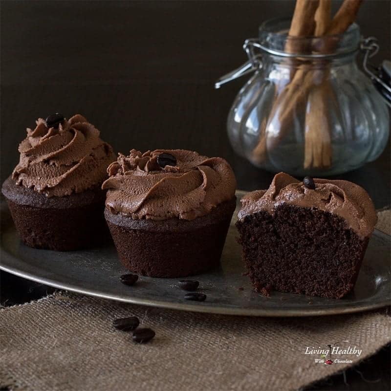 Cinnamon Mocha Cupcakes with chocolate frosting. 