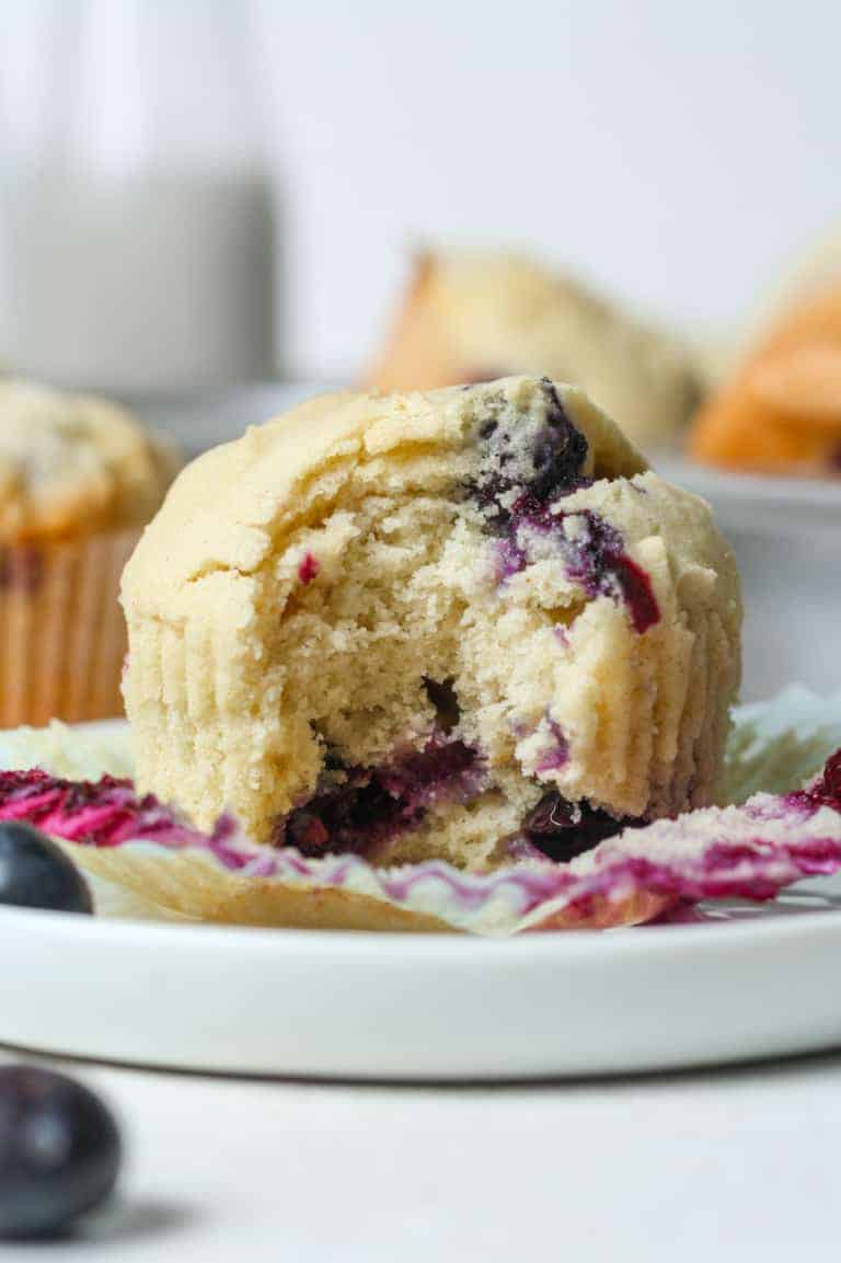 Gluten Free Blueberry Muffin on a plate.