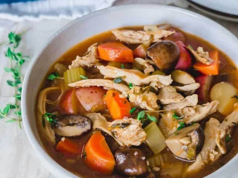 A bowl of hearty Turkey stew. 