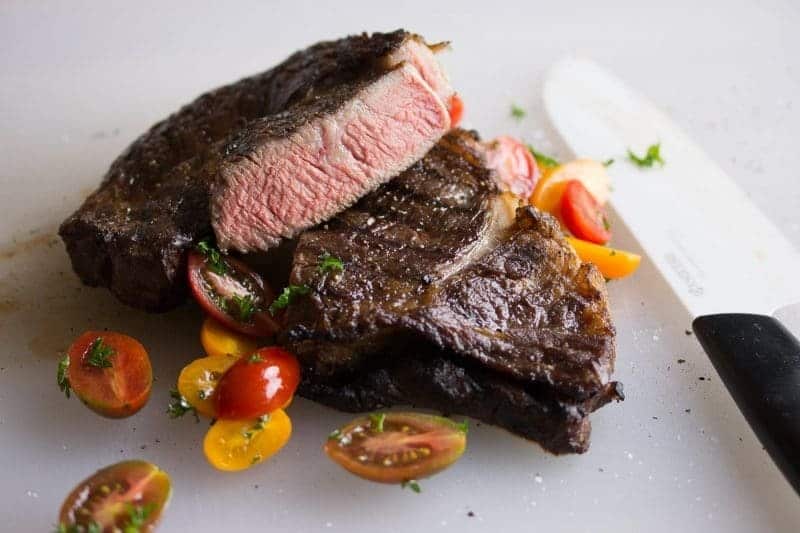 Steak on a plate.