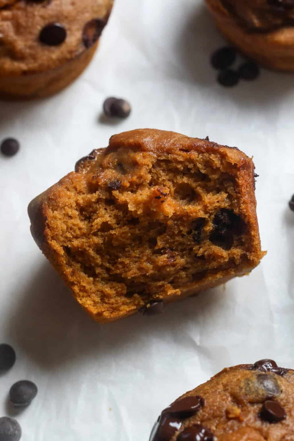 Sweet Potato Muffins with chocolate chips.