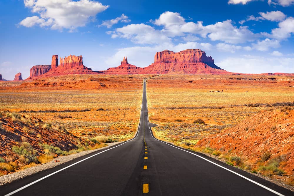 Monument Valley, Arizona, USA iconic roadway.