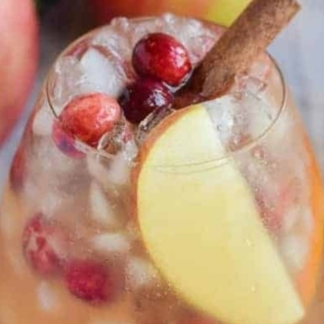 Apple Cider Sangria in a glass.